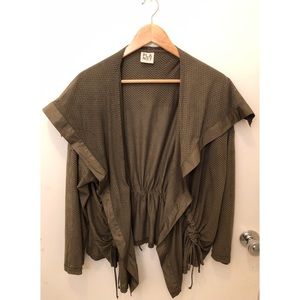 PLANET Dark Green Mesh Sailor Cardigan